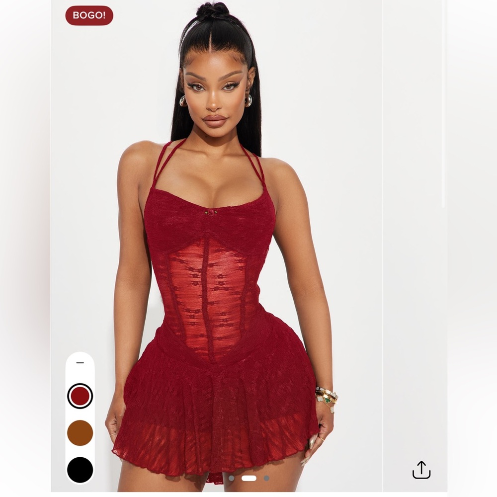 Fashion Nova Burgundy Mini Dress